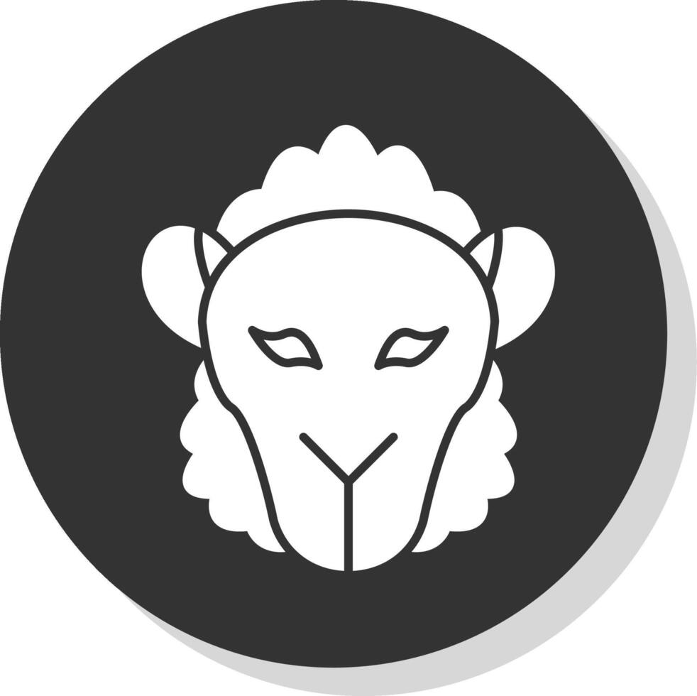 Sheep Glyph Grey Circle Icon vector