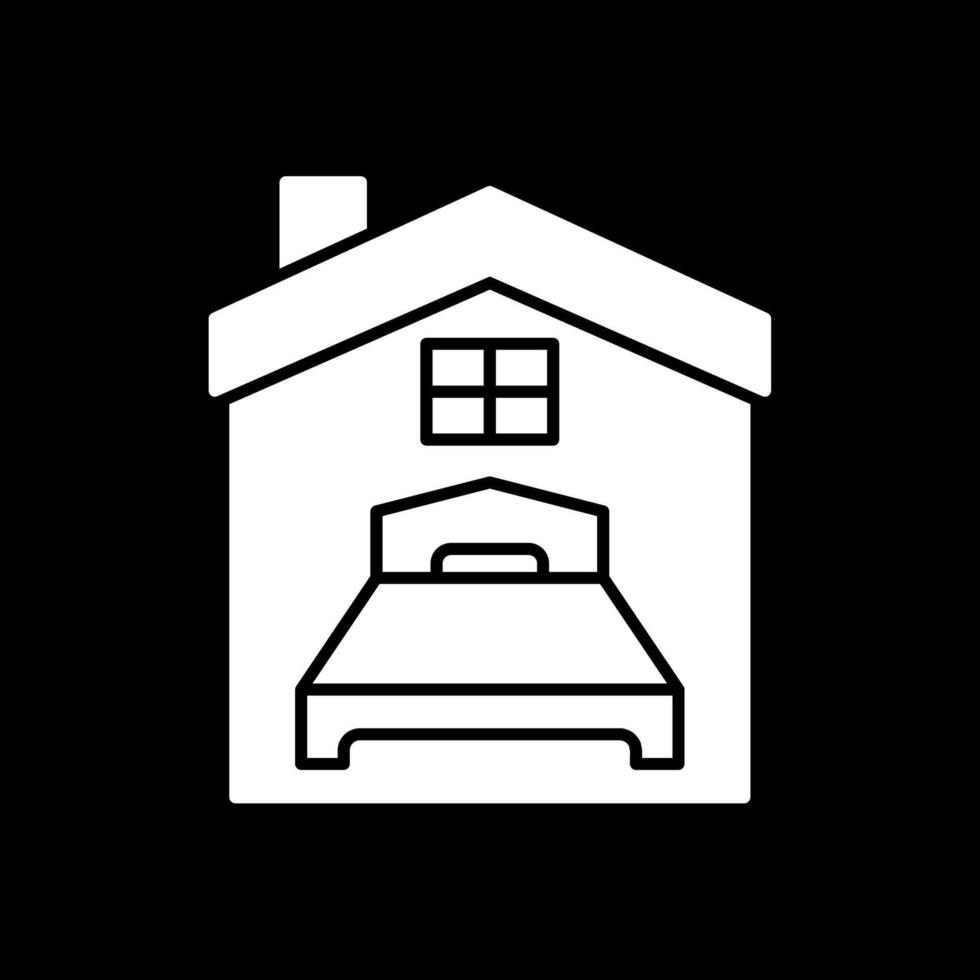 Bedroom Glyph Inverted Icon vector