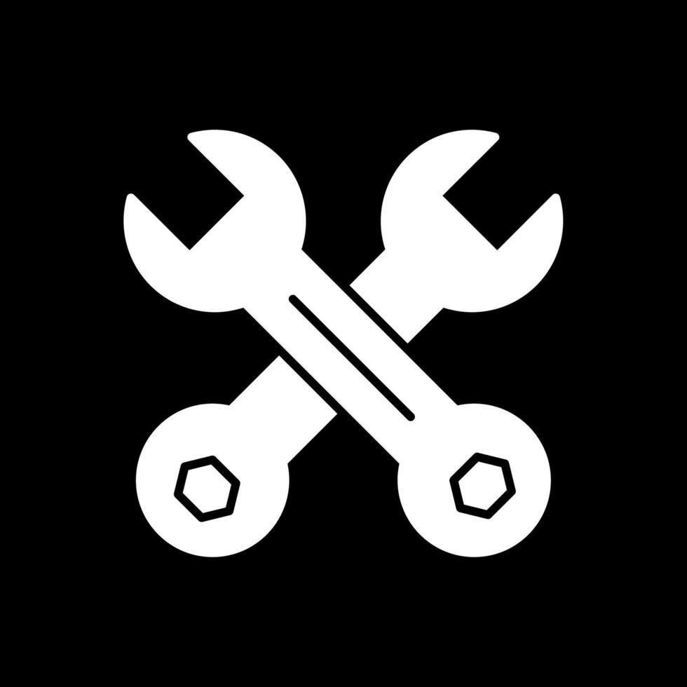 Wrench Glyph Inverted Icon vector