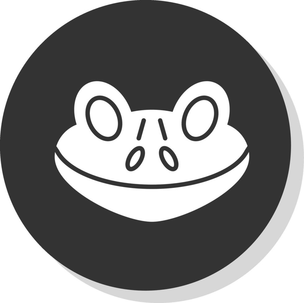 Frog Glyph Grey Circle Icon vector