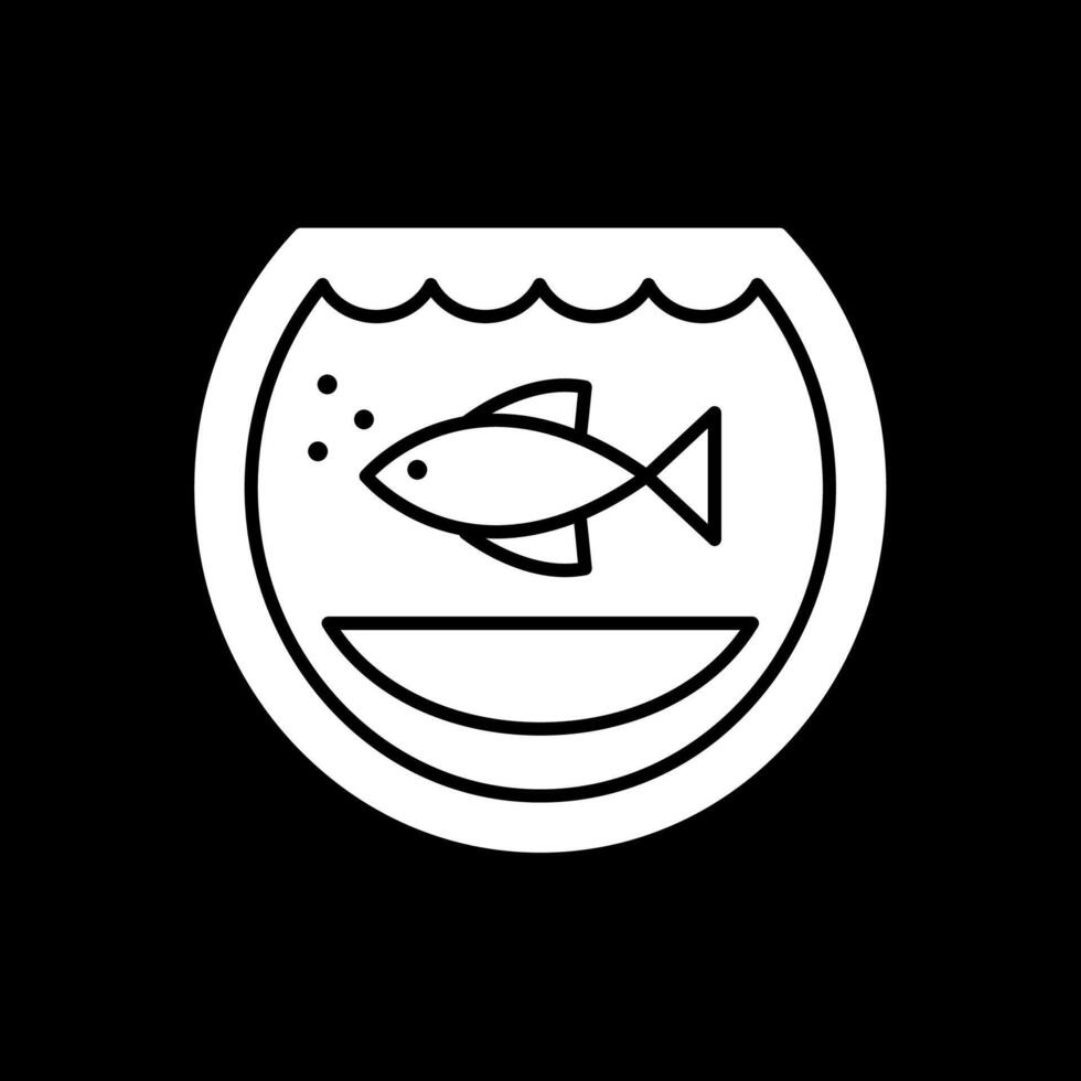 Fishbowl Glyph Inverted Icon vector