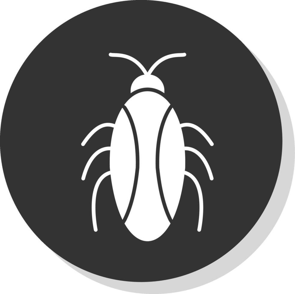 cucaracha glifo gris circulo icono vector