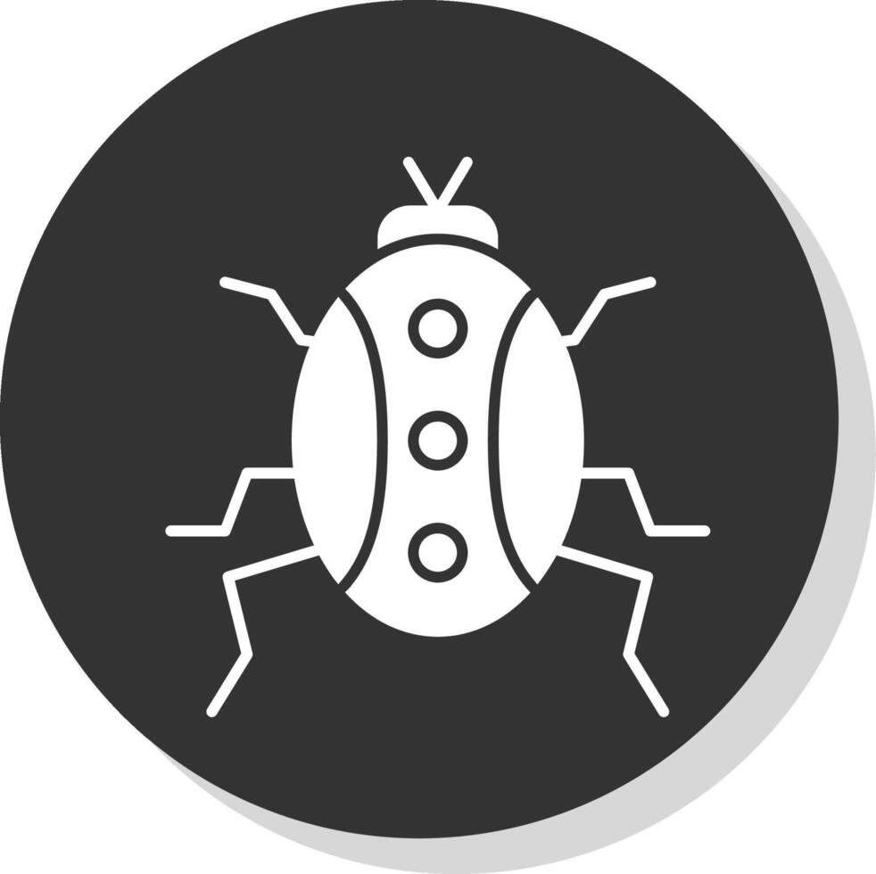 Bug Glyph Grey Circle Icon vector