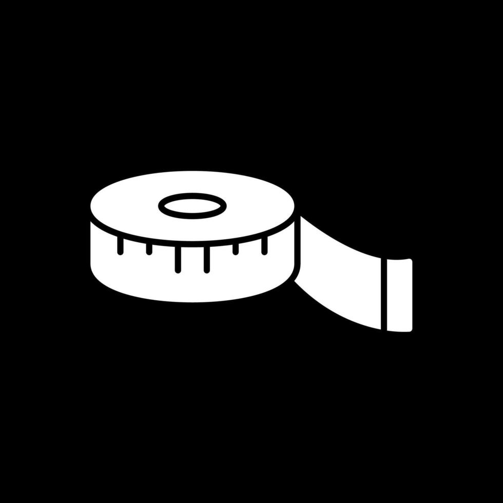 Measure Tape Glyph Inverted Icon vector