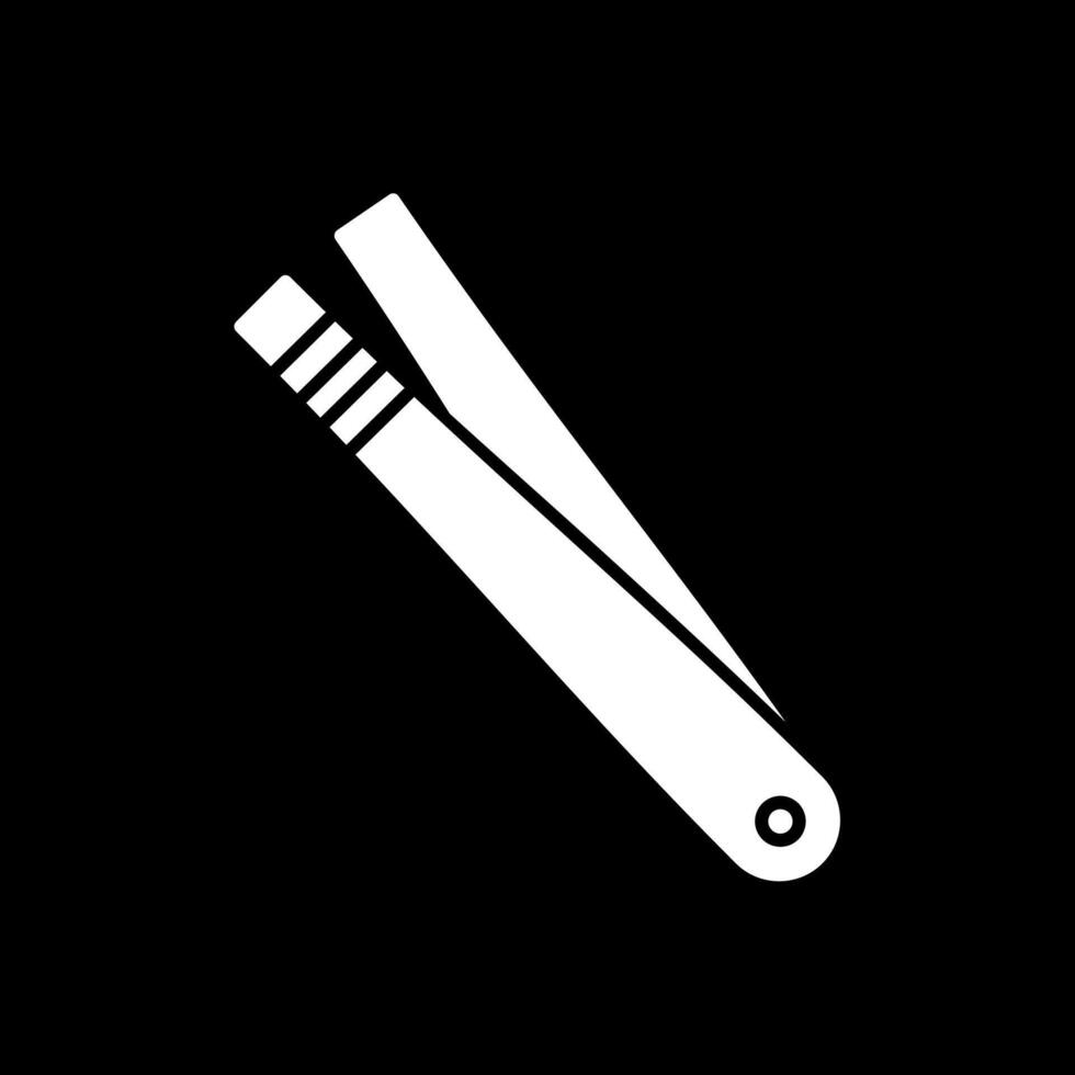 Tweezer Glyph Inverted Icon vector