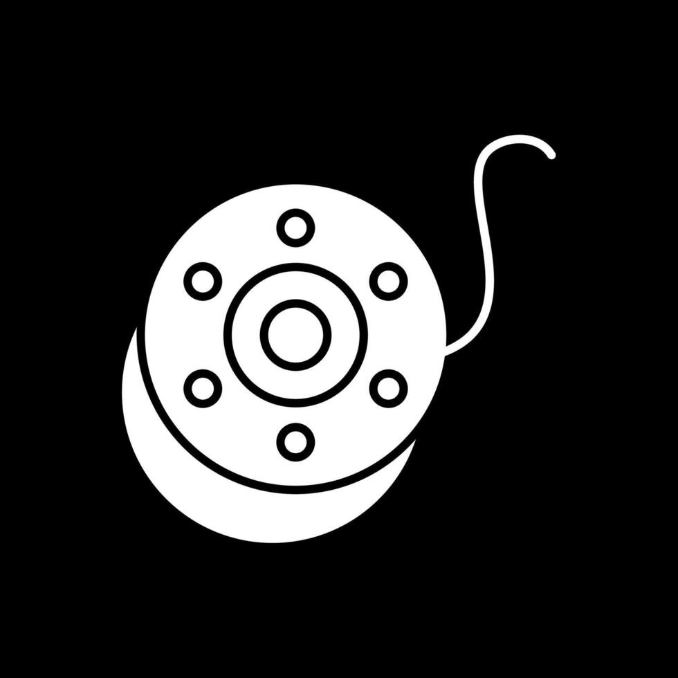 Bobbin Glyph Inverted Icon vector