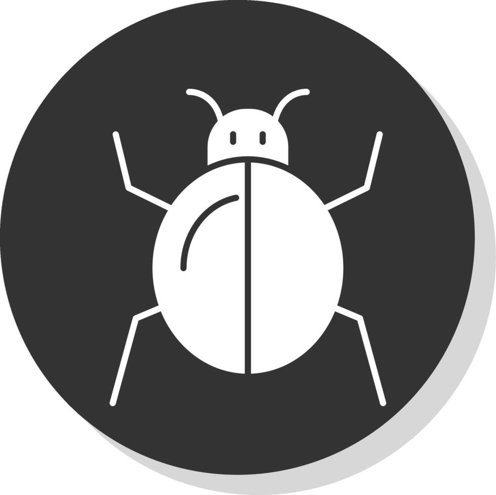 Bug Glyph Grey Circle Icon vector