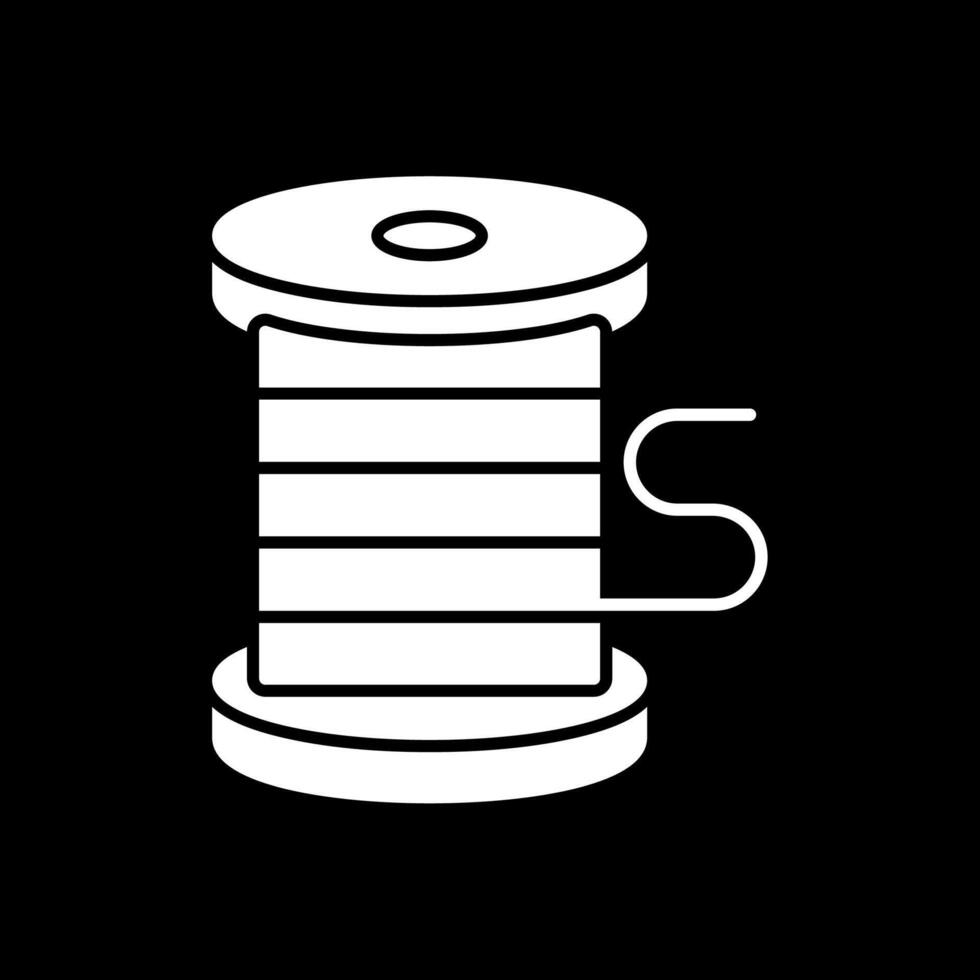 Thread Glyph Inverted Icon vector