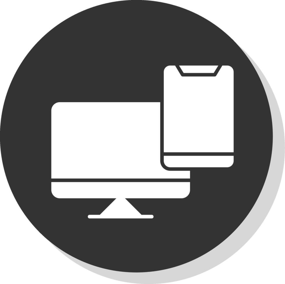 Device Glyph Grey Circle Icon vector