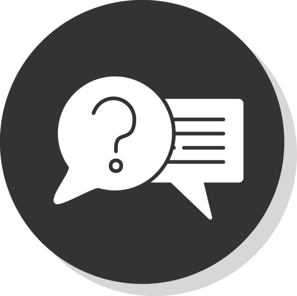 Question Glyph Grey Circle Icon vector