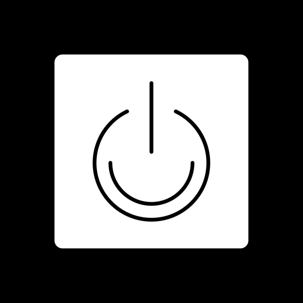 Turn On Glyph Inverted Icon vector