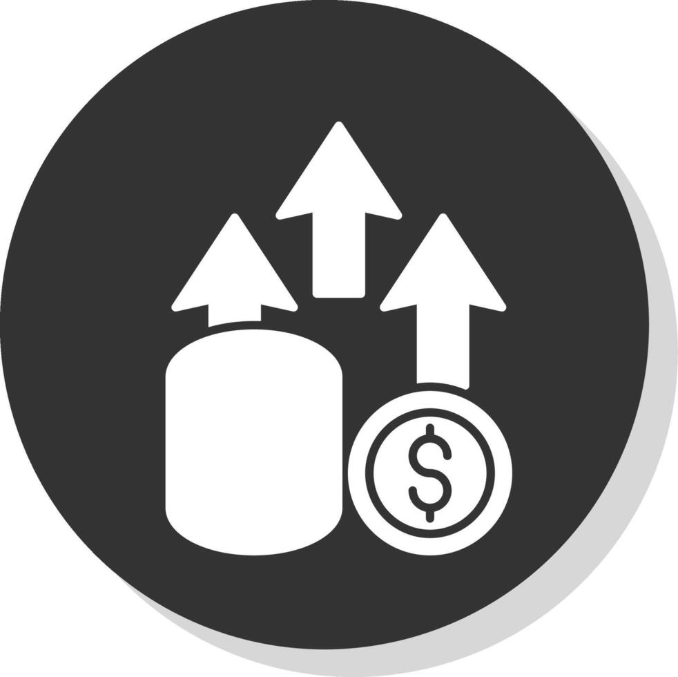 Money profit Glyph Grey Circle Icon vector