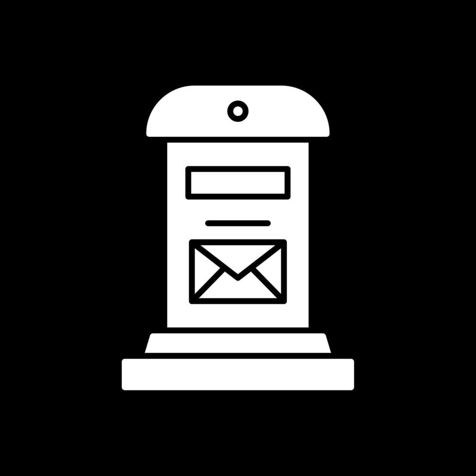 Letter Box Glyph Inverted Icon vector