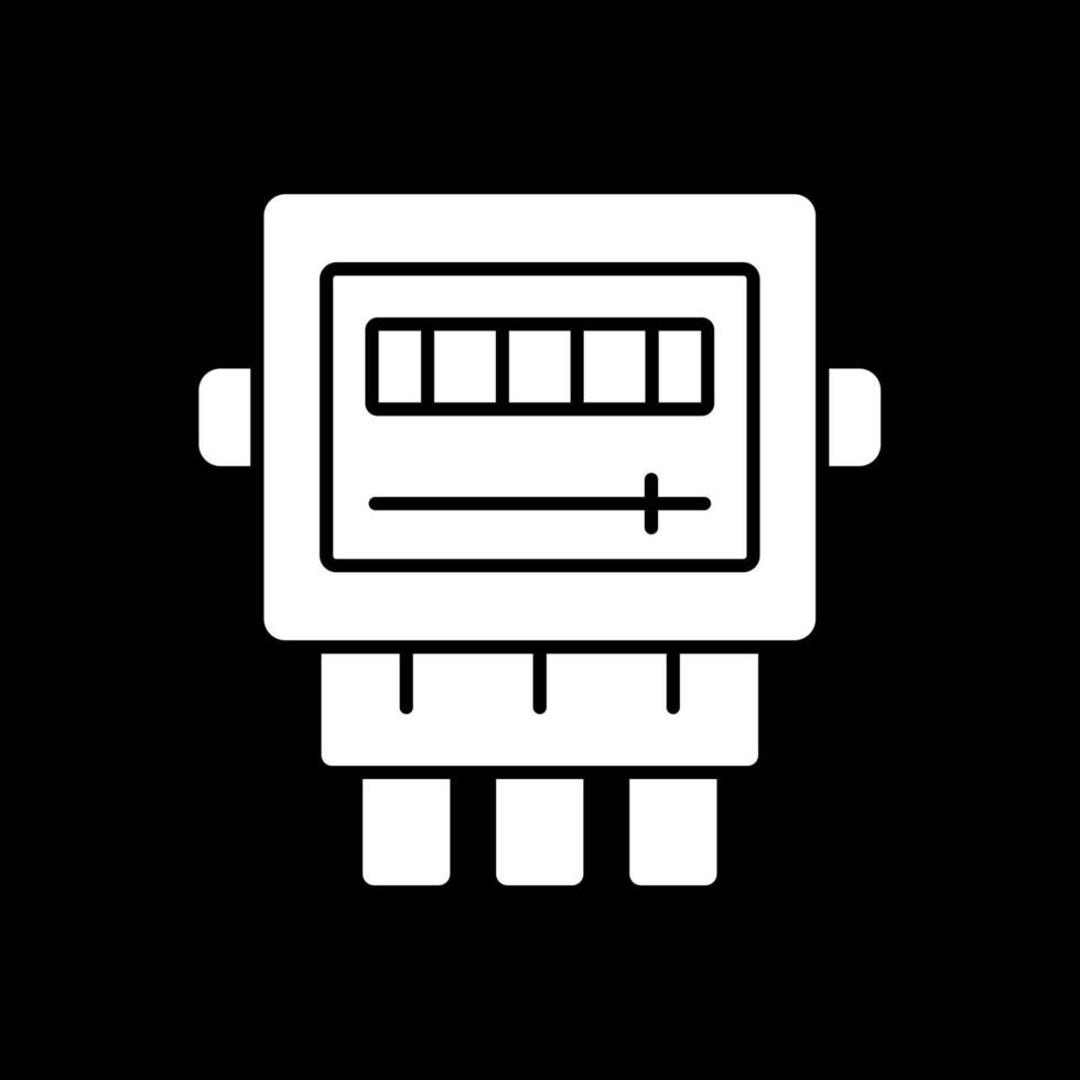 Electric Meter Glyph Inverted Icon vector