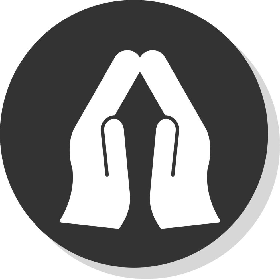 Pray Glyph Grey Circle Icon vector