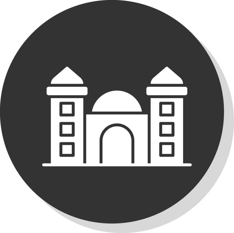 Mosque Glyph Grey Circle Icon vector