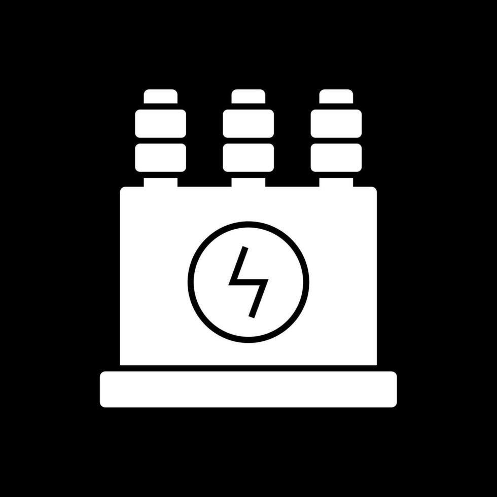 Power Transformer Glyph Inverted Icon vector