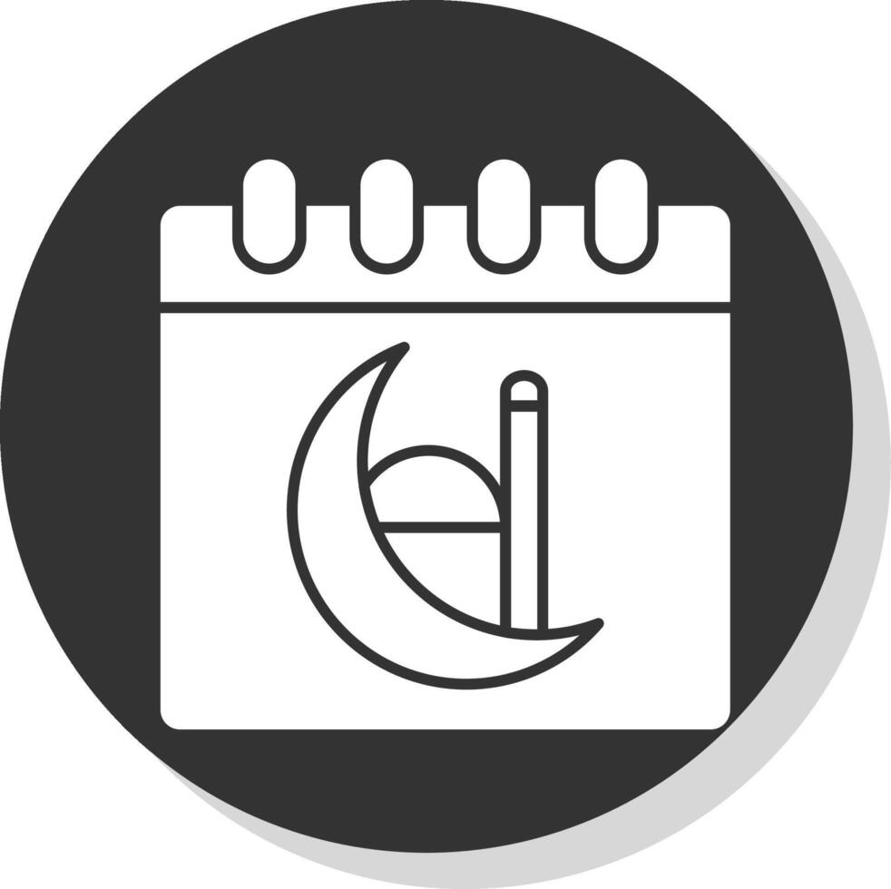 Calendar Glyph Grey Circle Icon vector