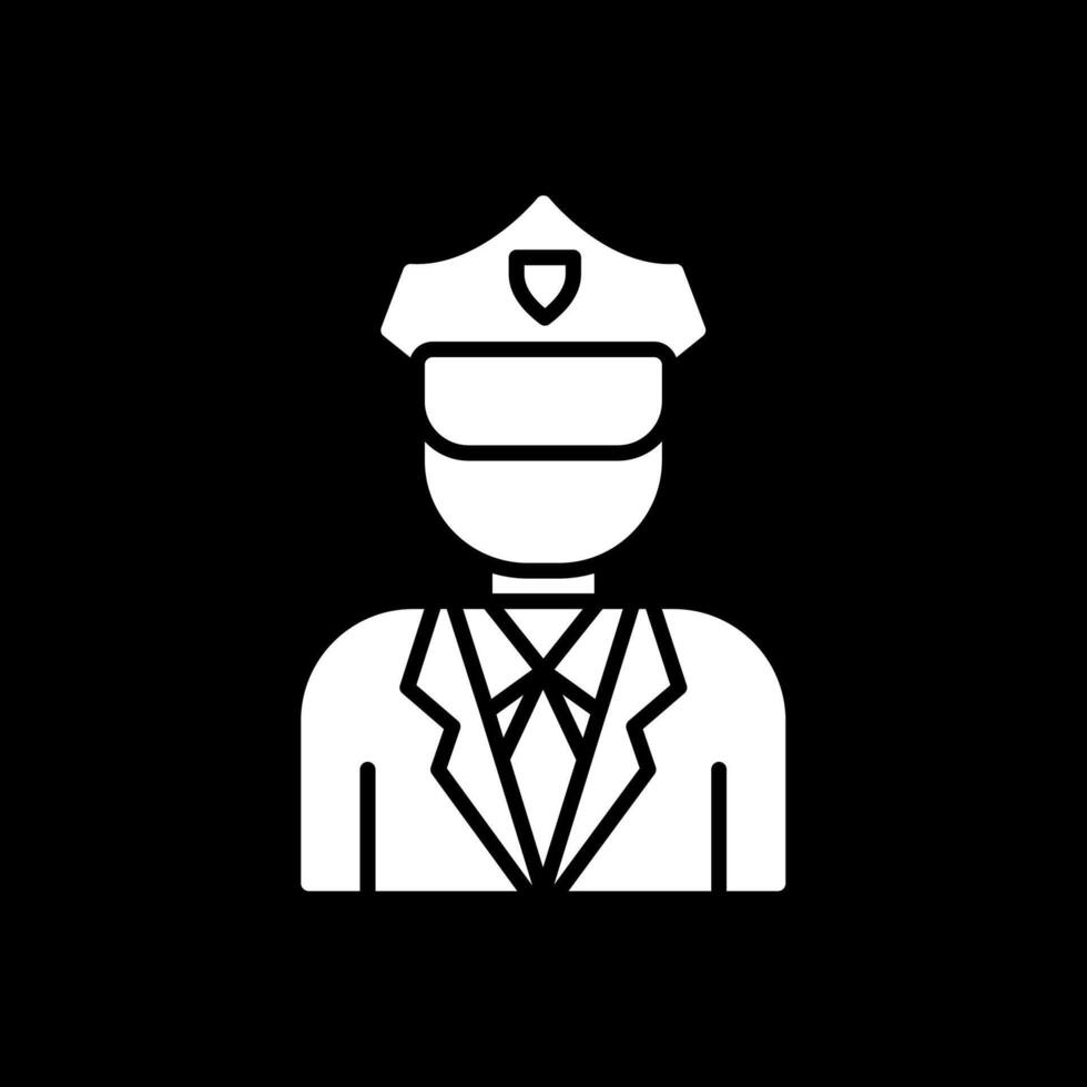 Police Glyph Inverted Icon vector