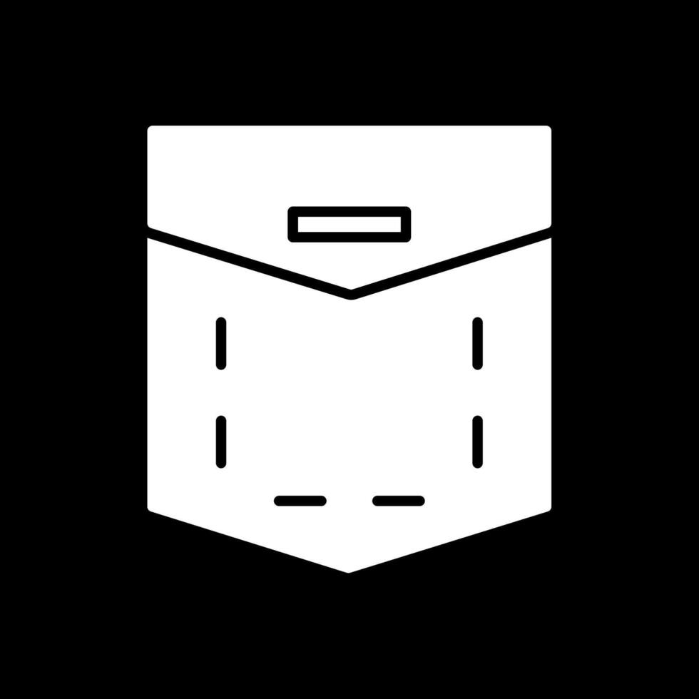 Pocket Glyph Inverted Icon vector