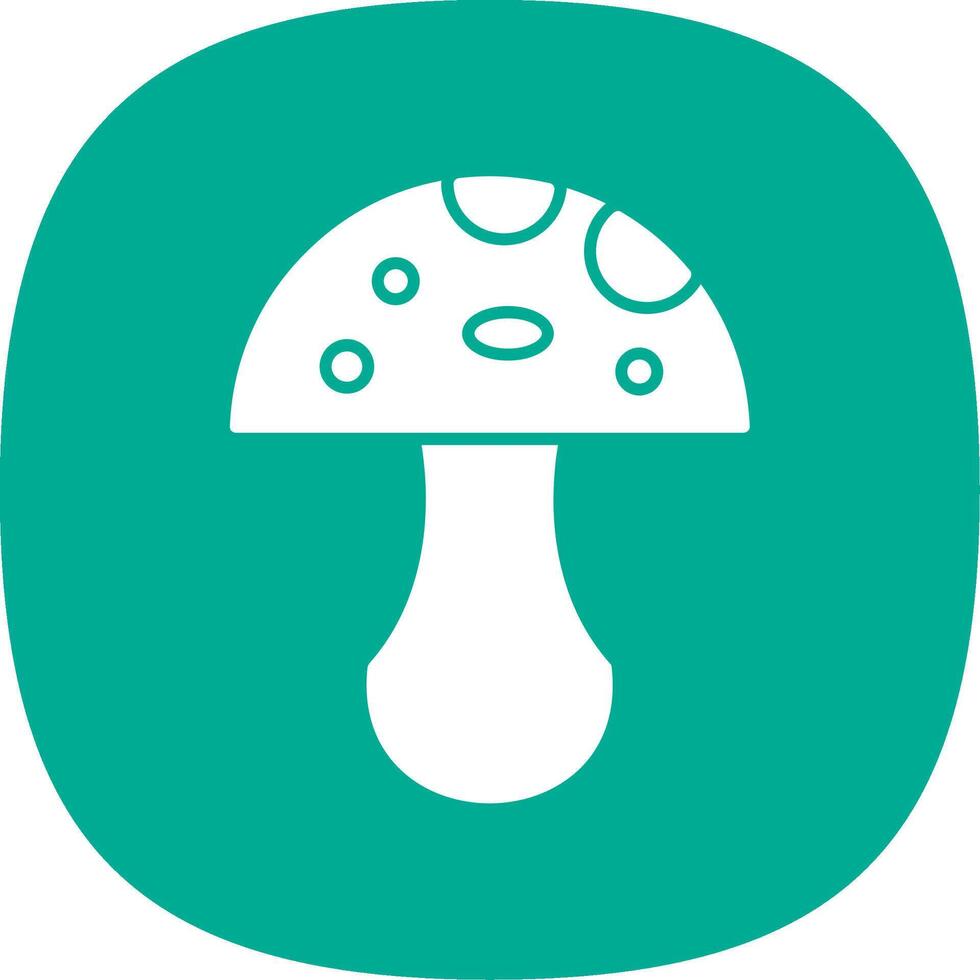 Mushroom Glyph Curve Icon vector