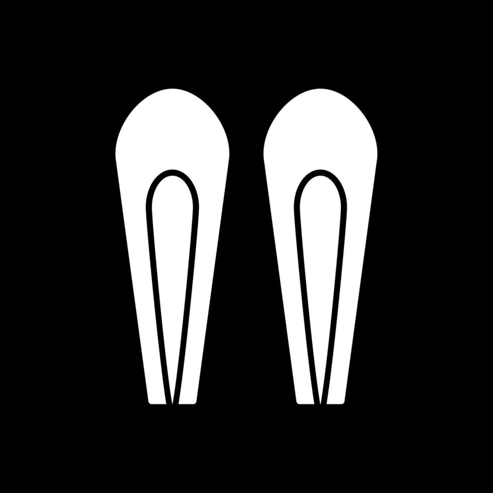 Hair Pin Glyph Inverted Icon vector