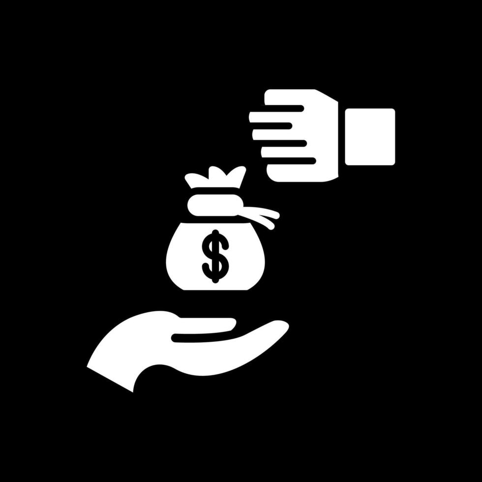 Bribery Glyph Inverted Icon vector