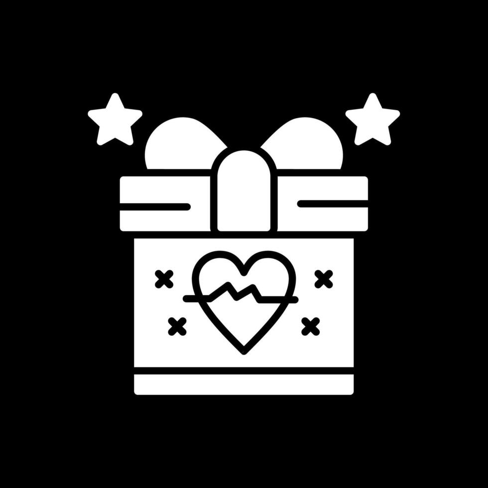 icono de glifo de regalo invertido vector