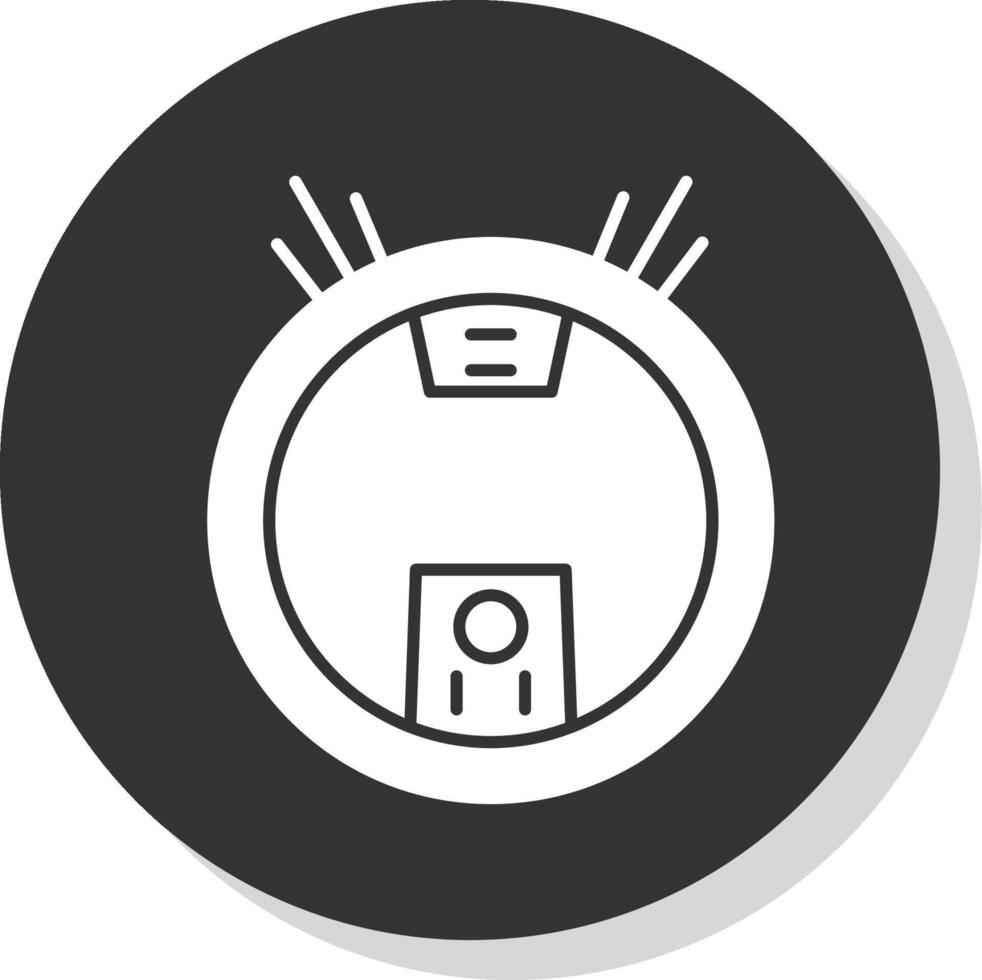 Robot Vacuum Glyph Grey Circle Icon vector
