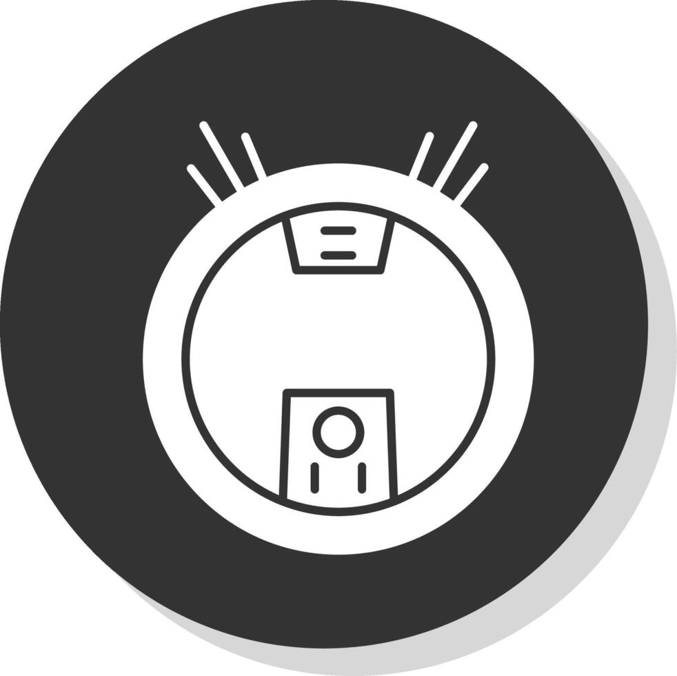 Robot Vacuum Glyph Grey Circle Icon vector