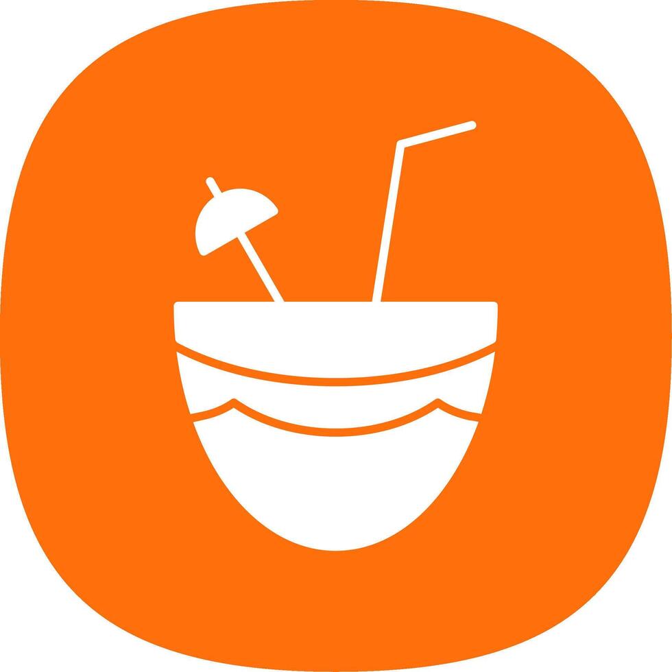 Coconut Glyph Curve Icon vector