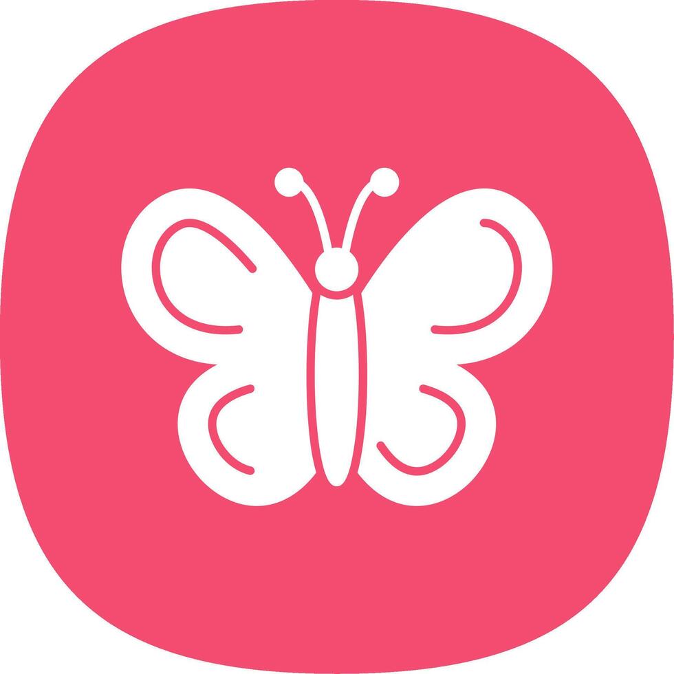 Butterfly Glyph Curve Icon vector