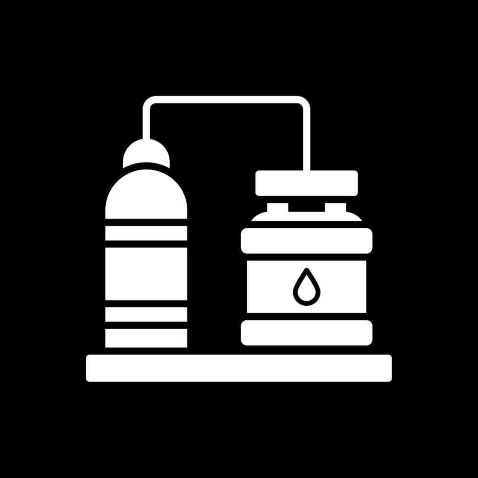 Oil Refinery Glyph Inverted Icon vector