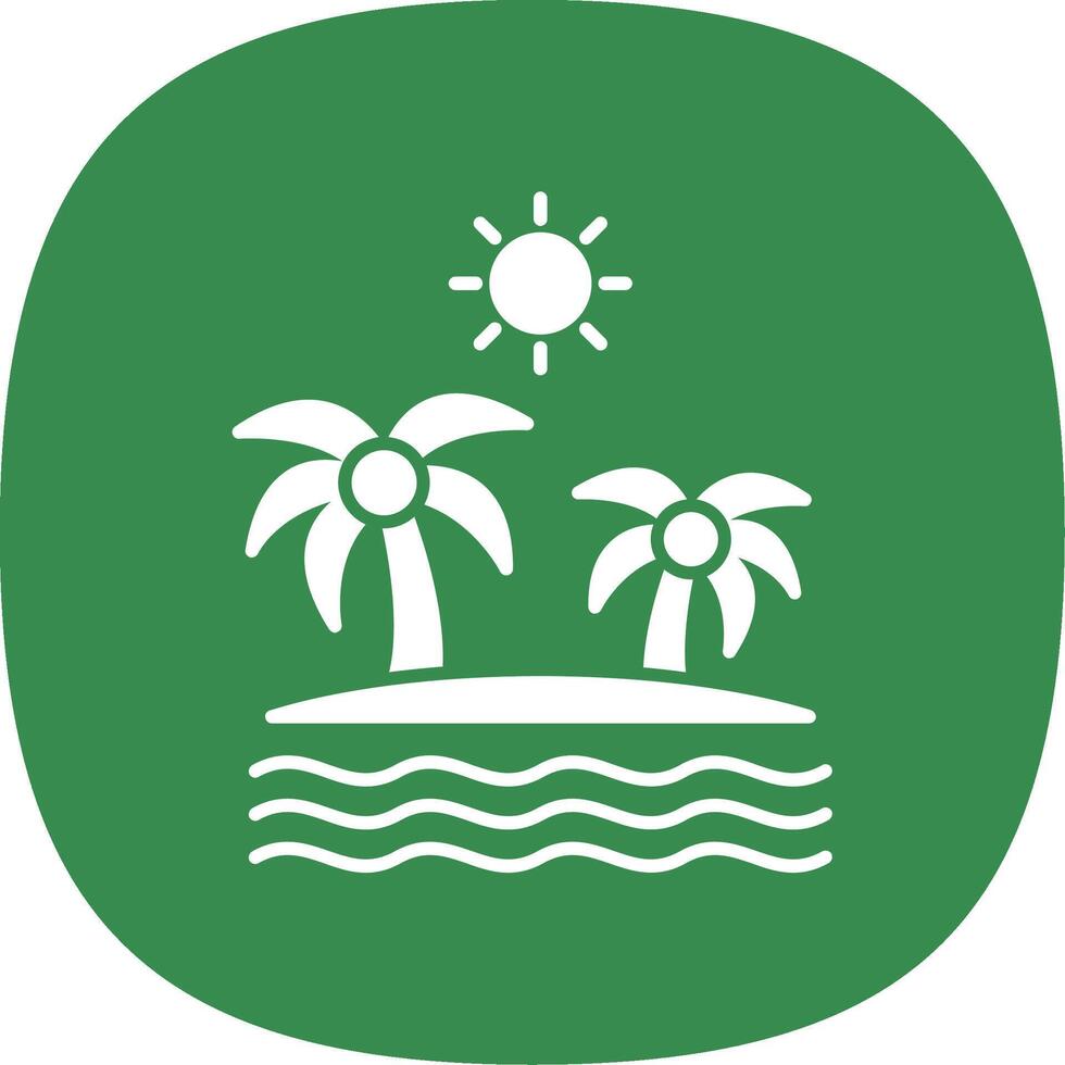 Island Glyph Curve Icon vector