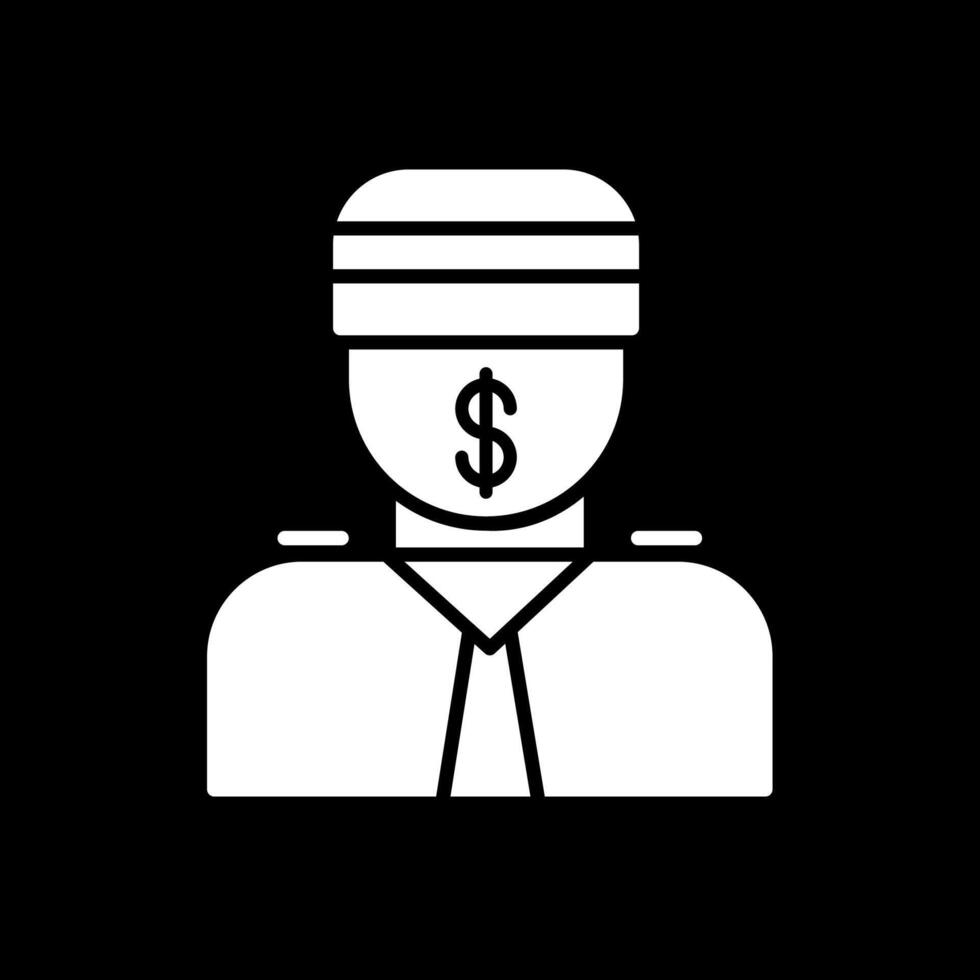 Bribe Glyph Inverted Icon vector