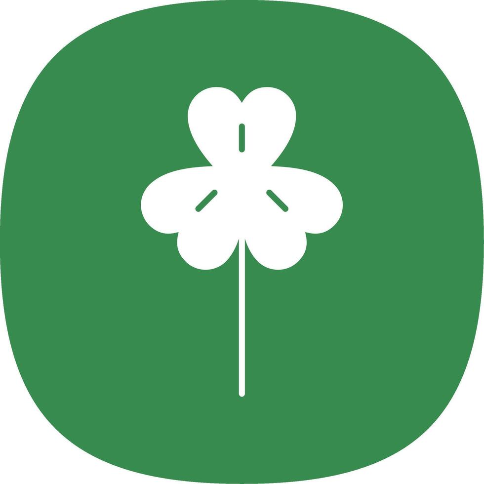 Clover Glyph Curve Icon vector