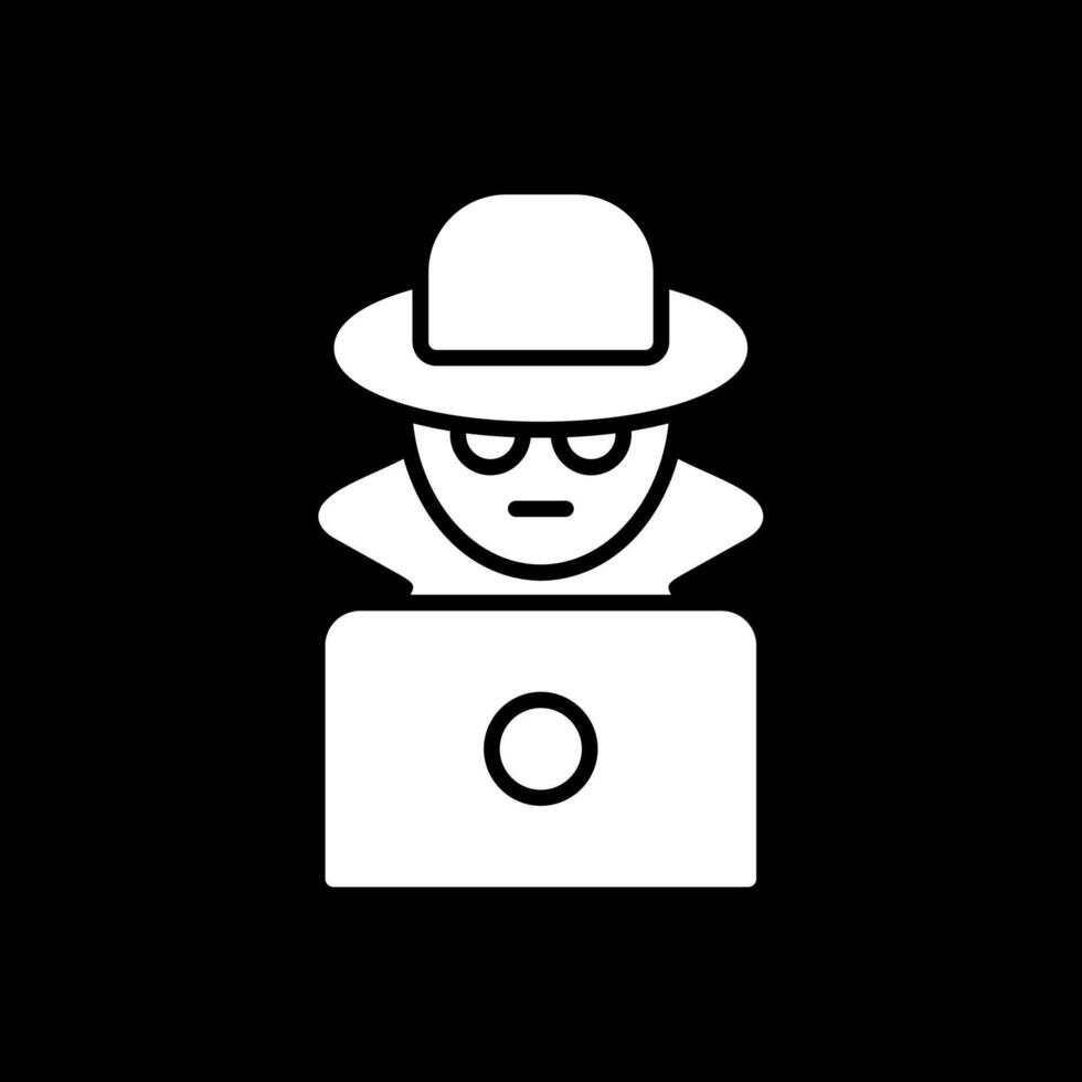 Fraud Glyph Inverted Icon vector