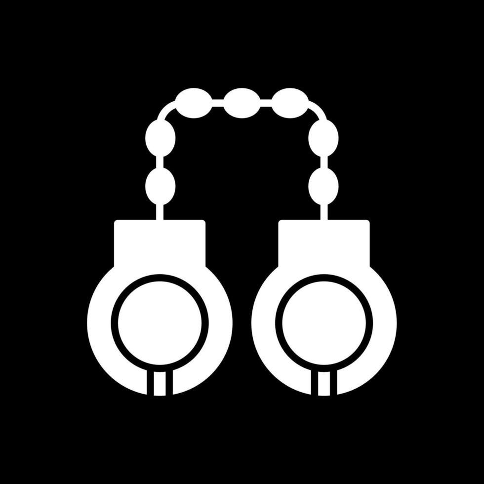 Handcuffs Glyph Inverted Icon vector