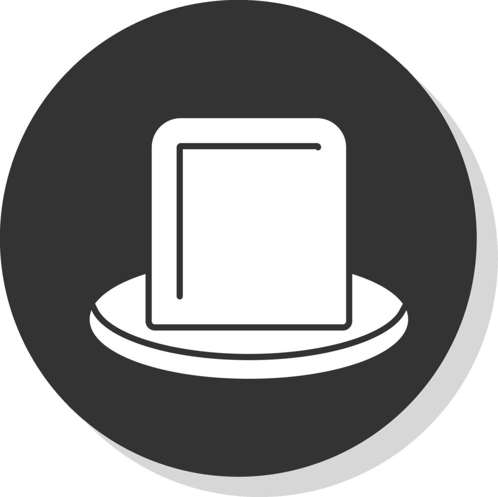 sombrero glifo gris circulo icono vector