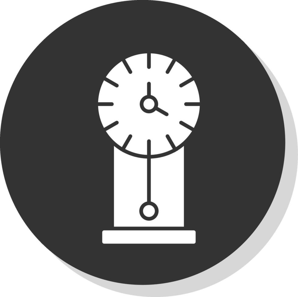 Vintage Clock Glyph Grey Circle Icon vector