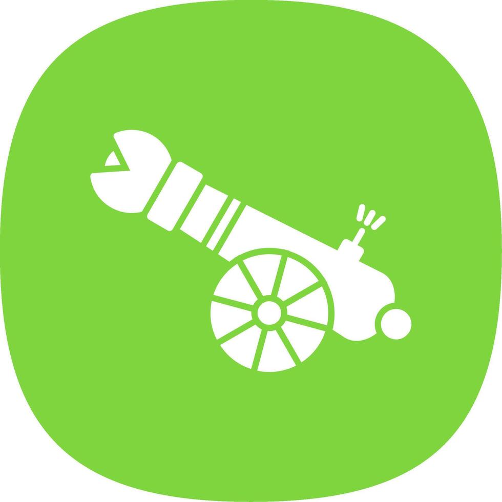 Human Cannonball Glyph Curve Icon vector