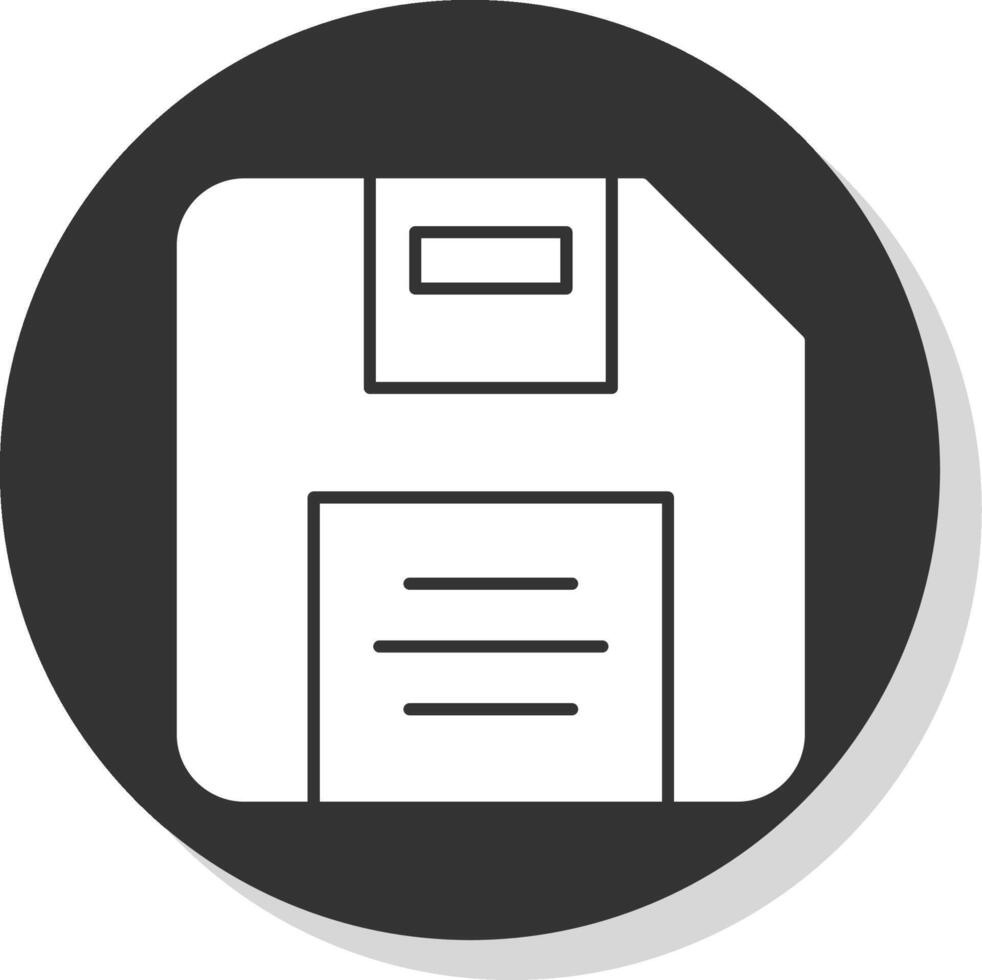Diskette Glyph Grey Circle Icon vector