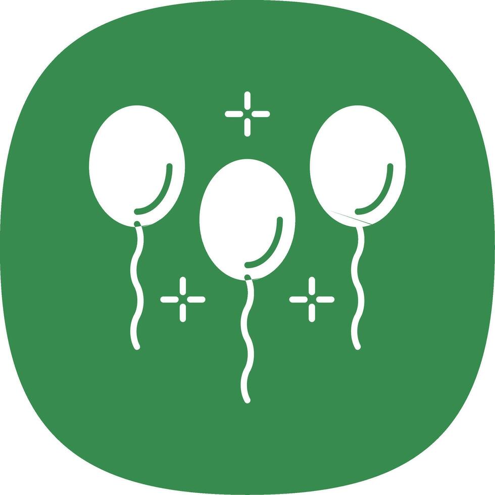 Balloons Glyph Curve Icon vector
