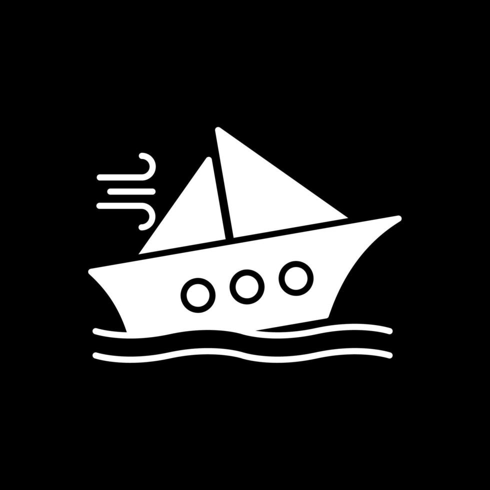 Shipwreck Glyph Inverted Icon vector