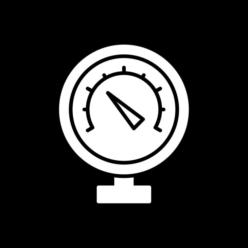 Pressure Meter Glyph Inverted Icon vector