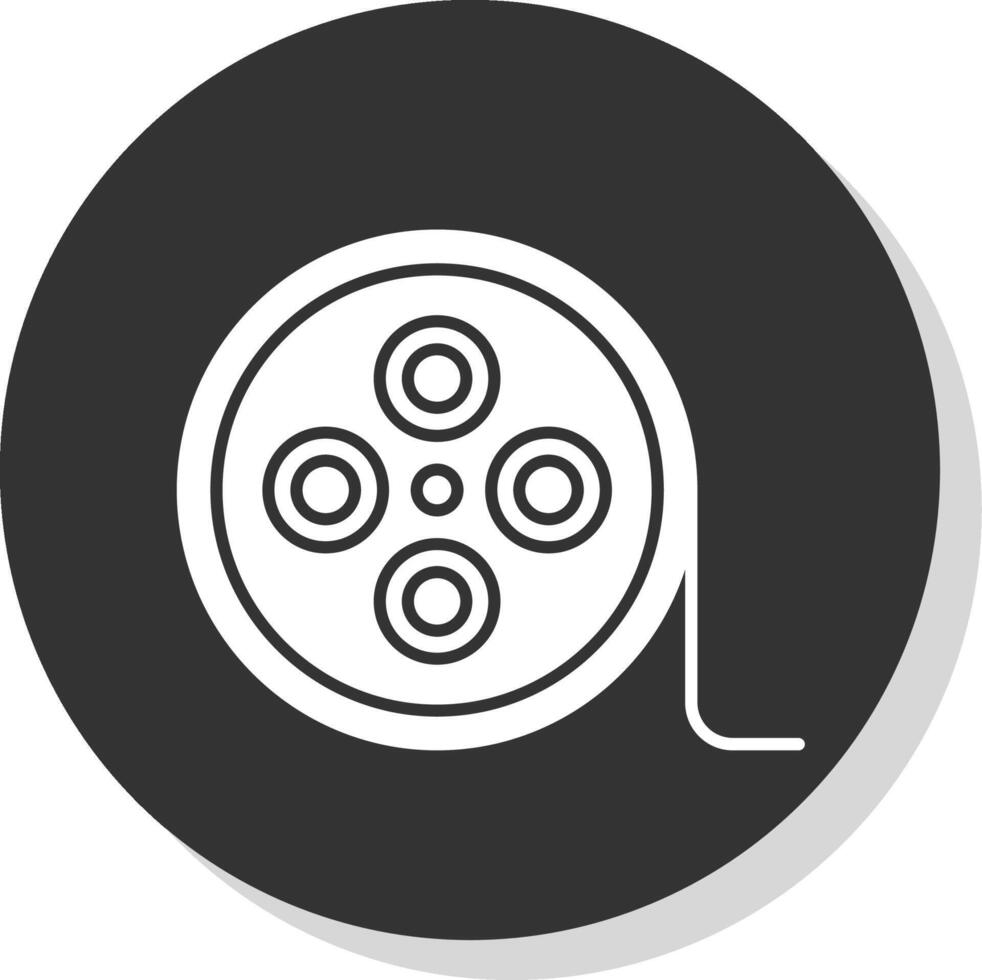 Film Reel Glyph Grey Circle Icon vector