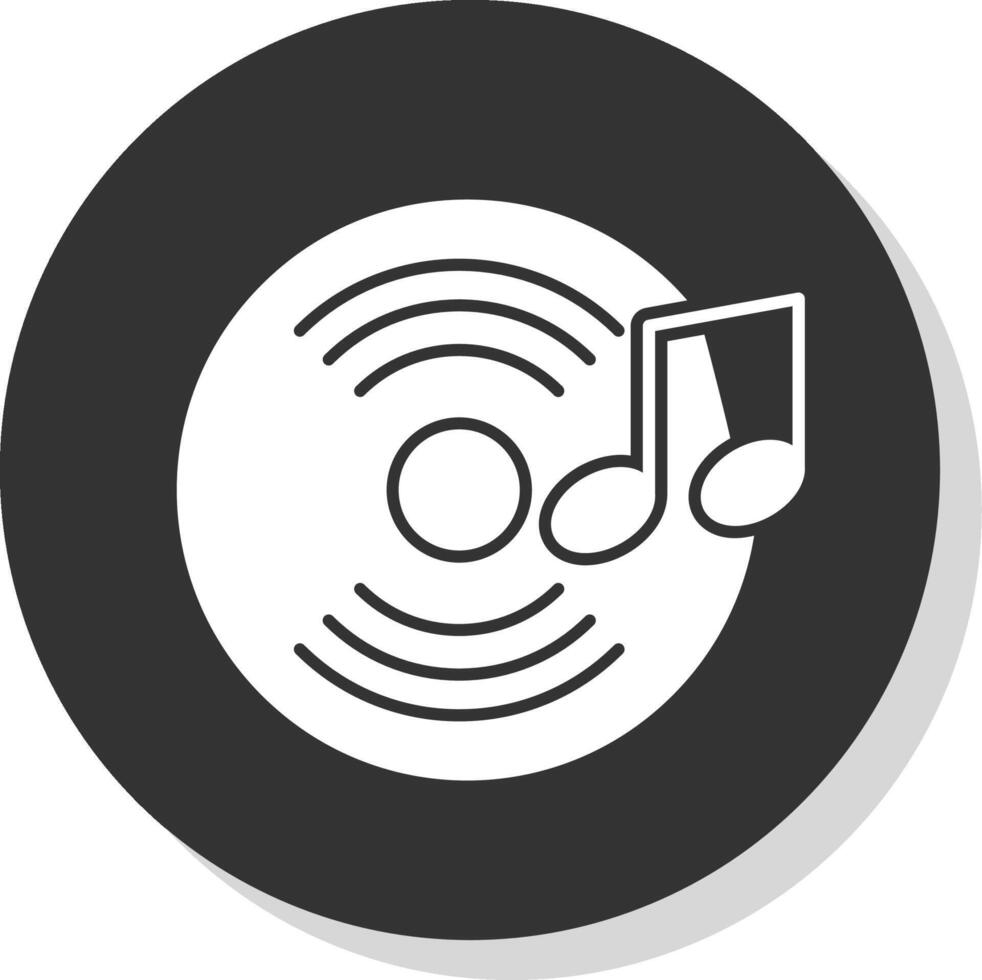 Vinyl Record Glyph Grey Circle Icon vector