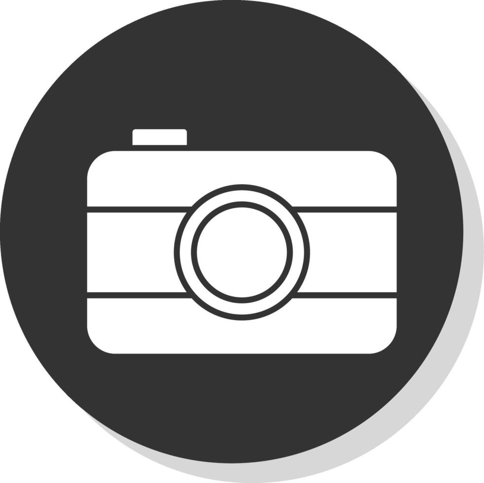 Old Came Glyph Grey Circle Icon vector