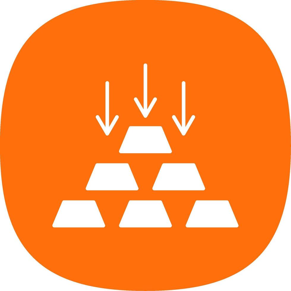 Gold Ingot Glyph Curve Icon vector