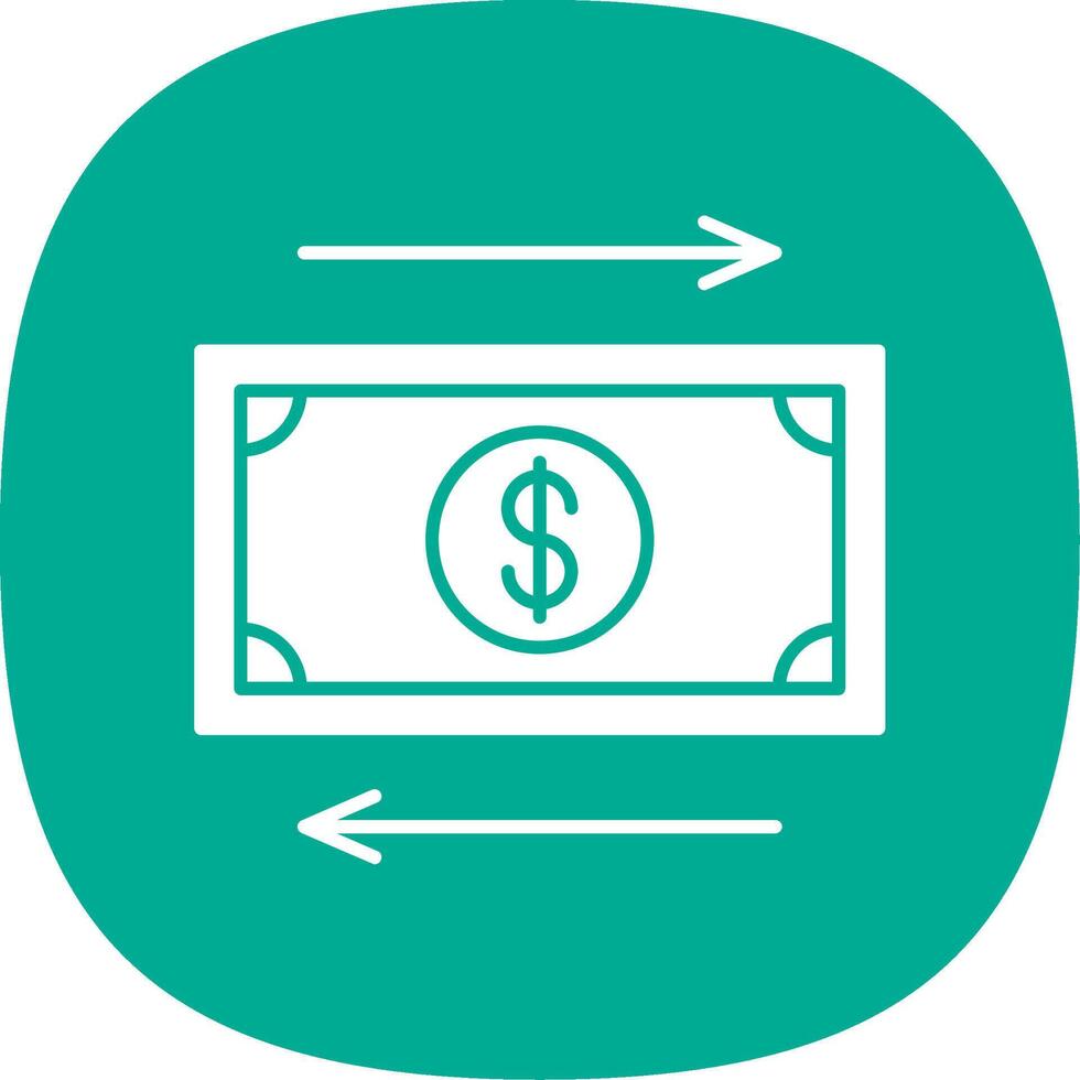 Cash Flow Glyph Curve Icon vector